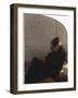 Dream and Reality (Man in a Black Hat and Coat Sleeping)-Angelo Morbelli-Framed Art Print