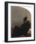 Dream and Reality (Man in a Black Hat and Coat Sleeping)-Angelo Morbelli-Framed Art Print