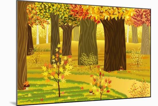 Dream Autumn Forest-Milovelen-Mounted Art Print