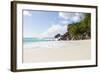 Dream Beach, Indian Ocean, Seychelles, Sand, Water, Small Wave, Blue Sky, Anse Georgette-Harry Marx-Framed Photographic Print