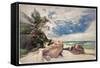 Dream Beach Paper Background-Katja Piolka-Framed Stretched Canvas