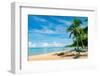 Dream Beach with Palm Trees on the White Sand, Sun Loungers, Turquoise Ocean and Beautiful Clouds I-DMITRII STARTCEV-Framed Photographic Print