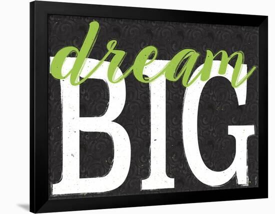 Dream Big Color Black Bk Distressed Treatment-Leslie Wing-Framed Giclee Print