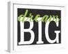 Dream Big Color Black Bk Distressed Treatment-Leslie Wing-Framed Giclee Print