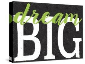 Dream Big Color Black Bk Distressed Treatment-Leslie Wing-Stretched Canvas