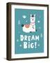 Dream Big, Llama!-Artrise-Framed Art Print