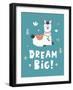 Dream Big, Llama!-Artrise-Framed Art Print