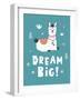 Dream Big, Llama!-Artrise-Framed Art Print