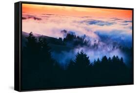 Dream Landscape of Fog at Sunset, San Francisco, California-Vincent James-Framed Stretched Canvas