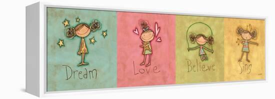 Dream, Love Believe and Sing Panel-Anne Tavoletti-Framed Stretched Canvas