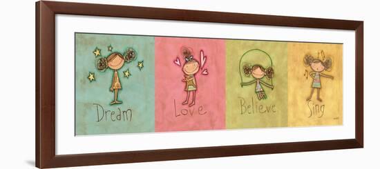 Dream, Love Believe and Sing Panel-Anne Tavoletti-Framed Art Print