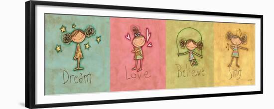 Dream, Love Believe and Sing Panel-Anne Tavoletti-Framed Premium Giclee Print