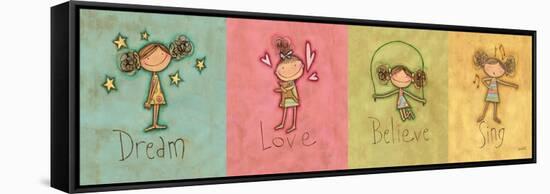 Dream, Love Believe and Sing Panel-Anne Tavoletti-Framed Stretched Canvas