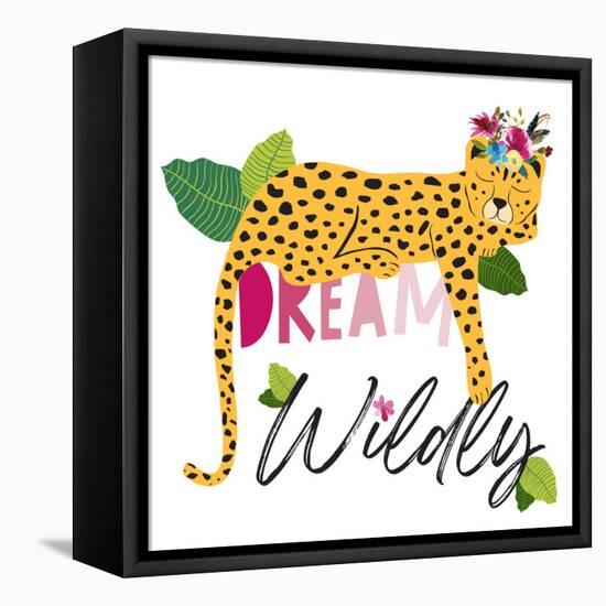 Dream Widly Cheetah-Jennifer McCully-Framed Stretched Canvas