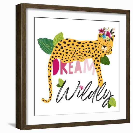 Dream Widly Cheetah-Jennifer McCully-Framed Art Print