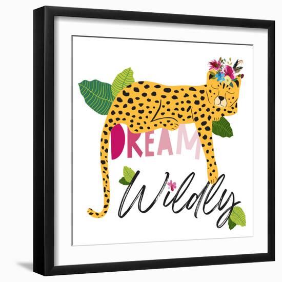 Dream Widly Cheetah-Jennifer McCully-Framed Art Print