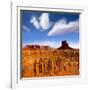 Dreamcatcher Monument West Mitten Butte Morning With Navajo Indian Crafts Utah-holbox-Framed Art Print