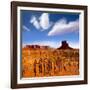 Dreamcatcher Monument West Mitten Butte Morning With Navajo Indian Crafts Utah-holbox-Framed Art Print