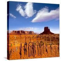 Dreamcatcher Monument West Mitten Butte Morning With Navajo Indian Crafts Utah-holbox-Stretched Canvas