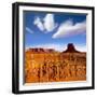 Dreamcatcher Monument West Mitten Butte Morning With Navajo Indian Crafts Utah-holbox-Framed Art Print