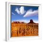 Dreamcatcher Monument West Mitten Butte Morning With Navajo Indian Crafts Utah-holbox-Framed Art Print