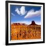 Dreamcatcher Monument West Mitten Butte Morning With Navajo Indian Crafts Utah-holbox-Framed Art Print