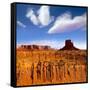 Dreamcatcher Monument West Mitten Butte Morning With Navajo Indian Crafts Utah-holbox-Framed Stretched Canvas