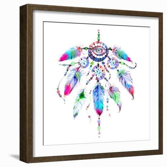 Dreamcatcher Watercolor-Alina Shtefuriak-Framed Art Print