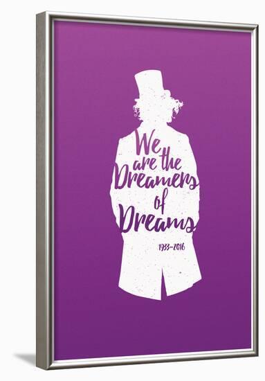 Dreamers Of Dreams (White Silhouette)-null-Framed Poster