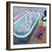 Dreaming in the Bath, 1991-Lucy Raverat-Framed Giclee Print