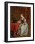 Dreaming of Her Lover, 1868 (Oil on Panel)-George Smith-Framed Giclee Print