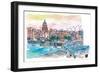 Dreaming of Oldtimers in Havana Cuba Malecon Evening-M. Bleichner-Framed Art Print