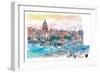 Dreaming of Oldtimers in Havana Cuba Malecon Evening-M. Bleichner-Framed Art Print