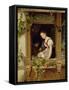 Dreaming on the Windowsill-August Friedrich Siegert-Framed Stretched Canvas