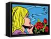 Dreaming Pop Art Girl-UltraPop-Framed Stretched Canvas