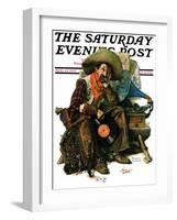 "Dreams of Long Ago" Saturday Evening Post Cover, August 13,1927-Norman Rockwell-Framed Giclee Print