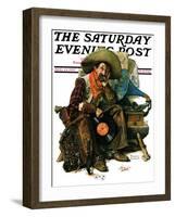 "Dreams of Long Ago" Saturday Evening Post Cover, August 13,1927-Norman Rockwell-Framed Premium Giclee Print