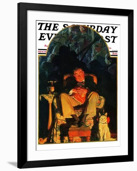 "Dreams" Saturday Evening Post Cover, February 16,1929-Norman Rockwell-Framed Giclee Print