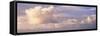 Dreamscape of cumulus clouds drifting through a sunset sky, La Jolla, San Diego, San Diego Count...-Panoramic Images-Framed Stretched Canvas