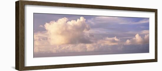 Dreamscape of cumulus clouds drifting through a sunset sky, La Jolla, San Diego, San Diego Count...-Panoramic Images-Framed Photographic Print