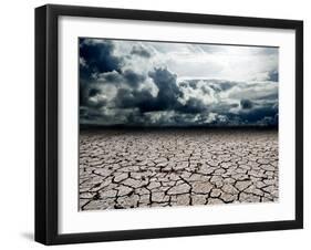 Dreamscape with Cracked Soil-carloscastilla-Framed Art Print