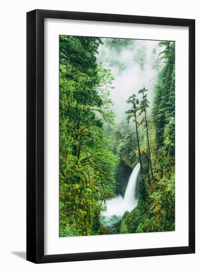 Dreamy Metlako and Fog in Spring, Waterfall Columbia River Gorge, Oregon-Vincent James-Framed Photographic Print