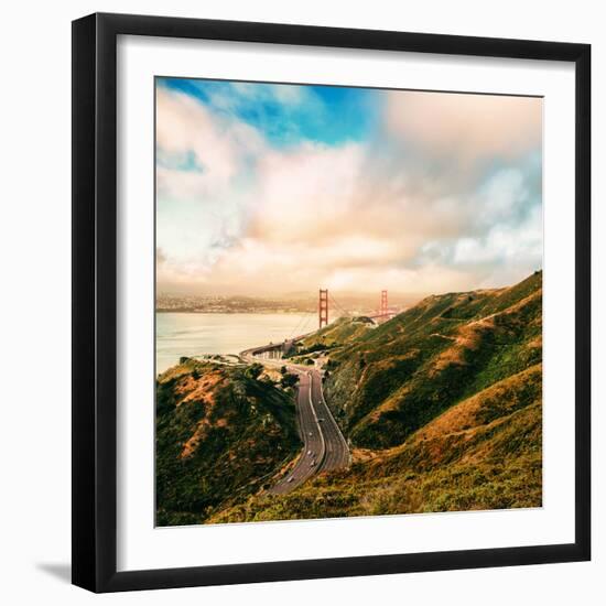 Dreamy Road Into San Francisco, Clouds Over City at Golden Gate Bridge-Vincent James-Framed Photographic Print