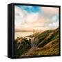 Dreamy Road Into San Francisco, Clouds Over City at Golden Gate Bridge-Vincent James-Framed Stretched Canvas