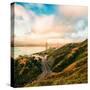 Dreamy Road Into San Francisco, Clouds Over City at Golden Gate Bridge-Vincent James-Stretched Canvas