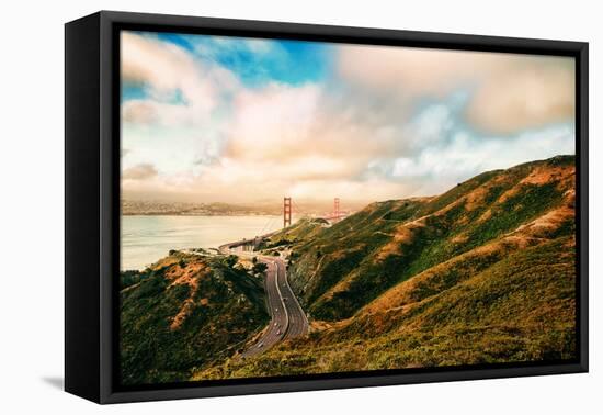 Dreamy Road Into San Francisco, Cloudscape at Golden Gate Bridge-Vincent James-Framed Stretched Canvas