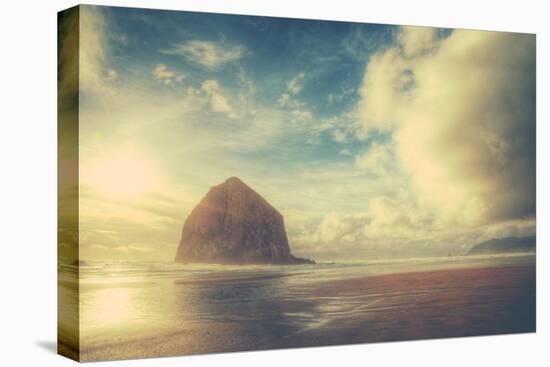 Dreamy Scene at Haystack Rock, Cannon Beach, Oregon Coast-Vincent James-Stretched Canvas