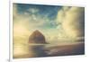 Dreamy Scene at Haystack Rock, Cannon Beach, Oregon Coast-Vincent James-Framed Photographic Print