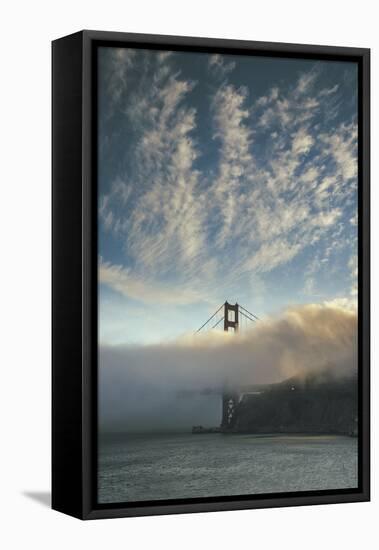 Dreamy Stuff - Golden Gate Bridge Dreamy Cliouds and Fog, San Francisco-Vincent James-Framed Stretched Canvas