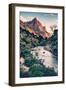 Dreamy Zion, Virgin River and Watchmen in Autumn, Zion National Park-Vincent James-Framed Photographic Print